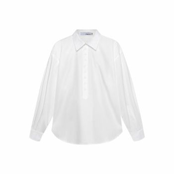 Áo sơ mi trắng tay phồng chính hãng 67% - PULLOVER 9 BUTTON SHIRT