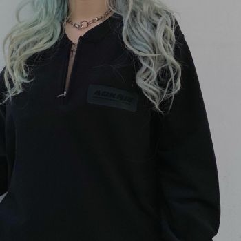 [AOKAIE] Áo thun dài tay unisex Zip Longsleeve