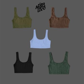ÁO CROP TOP NỮ HAI DÂY BẢN TO CHẤT THUN BO GÂN AZIER
