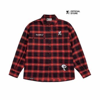 Áo Sơ Mi Nam Bad Habits OLD SKOOL FLANNEL RED - Local Brand Chính Hãng Áo Sơ Mi Nam Bad Habits OLD SKOOL FLANNEL RED - Local Brand Chính Hãng