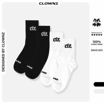 Tất vớ nam nữ cổ cao unisex Clownz Sock freesize, chất cotton dày dặn, thoáng khí