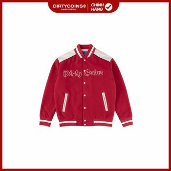 Áo Khoác DirtyCoins University Felt Varsity Jacket - Red