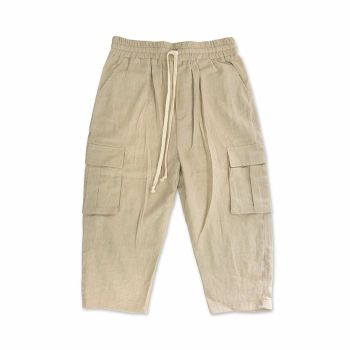 Quần Linen Cargo Cropped Đơn Giản SS20