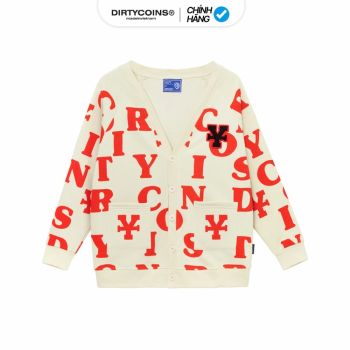 Áo khoác DirtyCoins Print Cardigan - Ivory/Red
