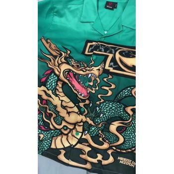 Áo sơ mi NEEDS OF WISDOM Dragon Printed Shirts - Green - Local Brand Chính Hãng Áo sơ mi NEEDS OF WISDOM Dragon Printed Shirts - Green - Local Brand Chính Hãng