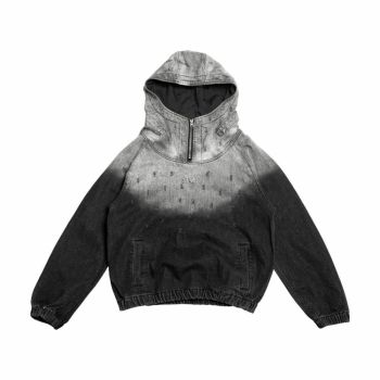 Áo Hoodie Boxy SNAZZY Unisex Vải Bò Denim Chính Hãng - CONTRAST HALFZIP