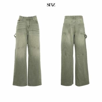 Quần Jeans Wide Leg SNAZZY Unisex Nam Nữ Ống Rộng Chính Hãng - CARPENTER GREEN Quần Jeans Wide Leg SNAZZY Unisex Nam Nữ Ống Rộng Chính Hãng - CARPENTER GREEN