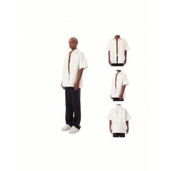 Áo Sơ Mi Unisex Local Brand SWE RED BUTTON SHIRT - Off White