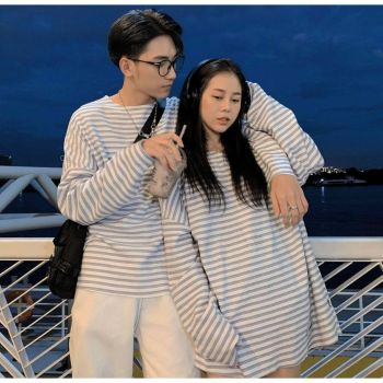 Áo ZOMBIE® Oversize Striped Sweater In W/Blue