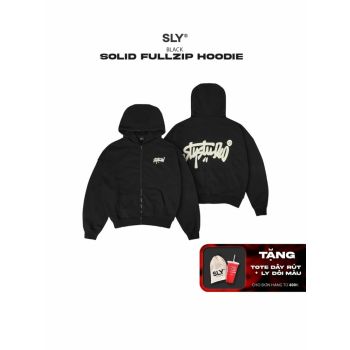 Áo Hoodie Fullzip SLY Solid màu đen