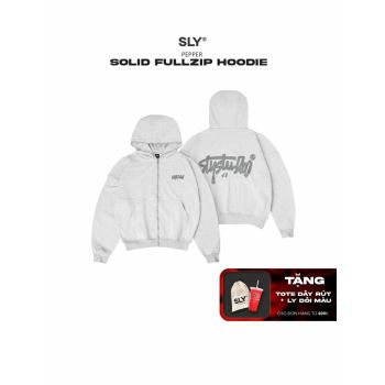 Áo Hoodie Fullzip SLY Solid màu xám tiêu
