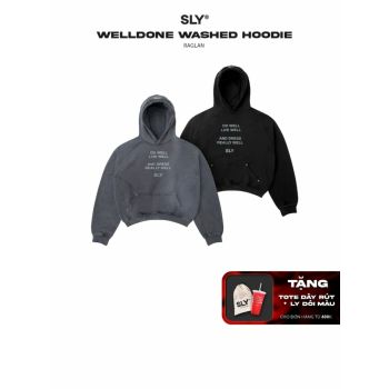 Áo hoodie raglan SLY Well Done Washed