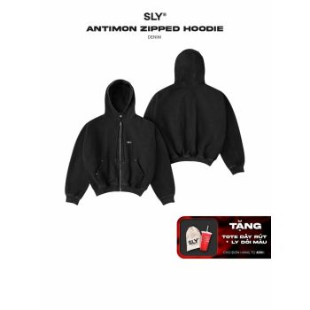 Áo hoodie zip SLY Denim Antimon
