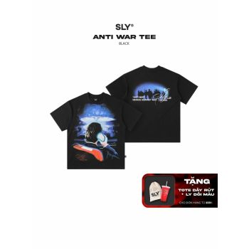 Áo thun cổ tròn SLY Anti War màu đen