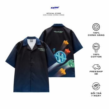 Áo sơ mi nam nữ lụa cao cấp thoáng mát Cosmos - XXME - Full Print