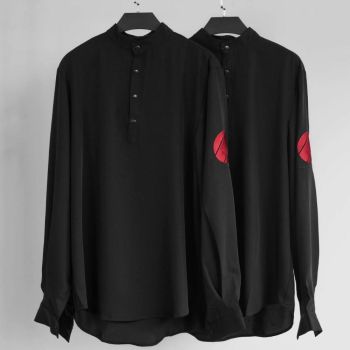 Áo sơmi Unisex Zune.zx, tay dài đen phong cách Nhật bản, Akiko Shirt Áo sơmi Unisex Zune.zx, tay dài đen phong cách Nhật bản, Akiko Shirt