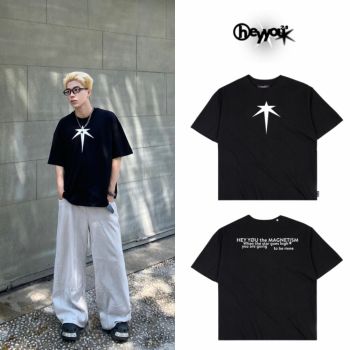 Áo thun HYS THE RISING STAR BOXY Cotton Đen