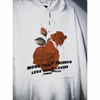 Tinderella - Áo Hoodie Trắng Flower Tinderella