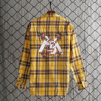 Áo Khoác Caro Flannel Rắn Vàng