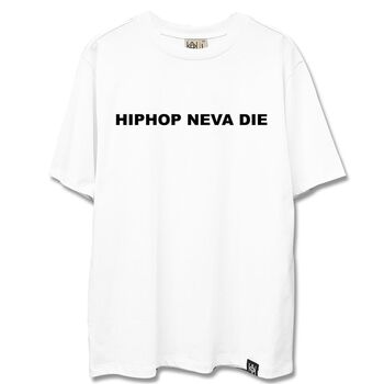 Áo thun chữ hip hop neva die đơn điệu màu đen - LIKA31082001 - trắng