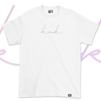 Áo thun chữ ký kak màu hologram - LITH07072010  - kak - Trắng