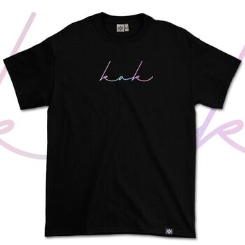 Áo thun chữ ký kak màu hologram - LITH07072010  - kak - Đen