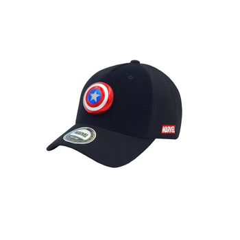 Nón Lưỡi Trai MARVEL Velcap Màu Đen & Đèn Led Gắn Mũ Captain America
