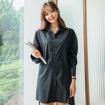 ÁO SƠ MI TRƠN DÁNG DÀI ENVYLOOK OPEN BUTTON SHIRT