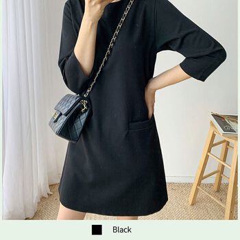 Váy Dài Màu Trơn Màu Đen (Black) ENVYLOOK Special Pocket One Piece
