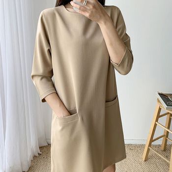 Váy Dài Màu Trơn Màu Be (Beige) ENVYLOOK Special Pocket One Piece
