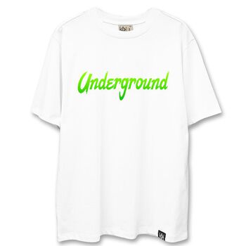 Áo thun chữ underground phá cách màu xanh lá - LIKA15092003  - trắng