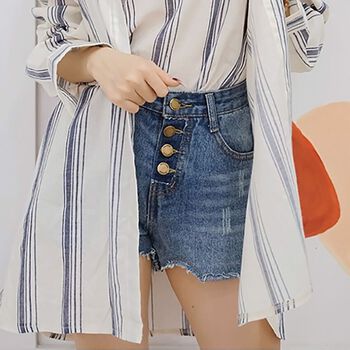 Quần Denim Bốn Cúc Gấu Viền Sóng ENVYLOOK Zeo Denim Pants