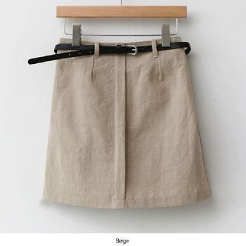 Quần Váy Vải Lanh Thắt Lưng Màu Beige ENVYLOOK Linen-Belt Skirt