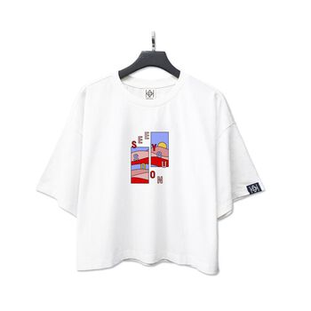 Áo croptop see you soon màu sắc dễ thương - LITH01092015 - Trắng