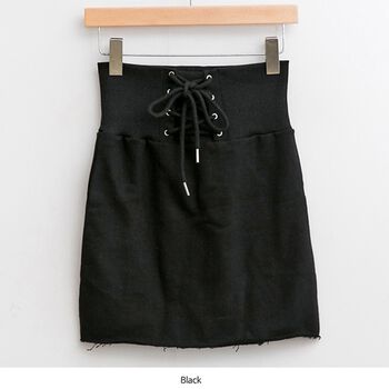 Chân Váy Cotton Đai Chun Co Dãn Màu Black ENVYLOOK Eilett Skirt