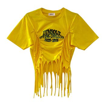 DTG WEAVING FRINGED TEE yellow