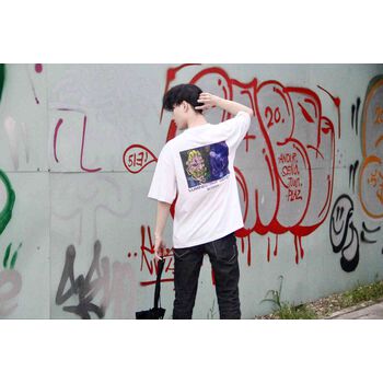 ST SANTI - TEE - LUMINESCENT HANDS BUDDHA - WHITE