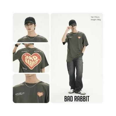 Áo Thun Unisex Bad Rabbit Heart Tee - Grey - Local Brand Chính Hãng