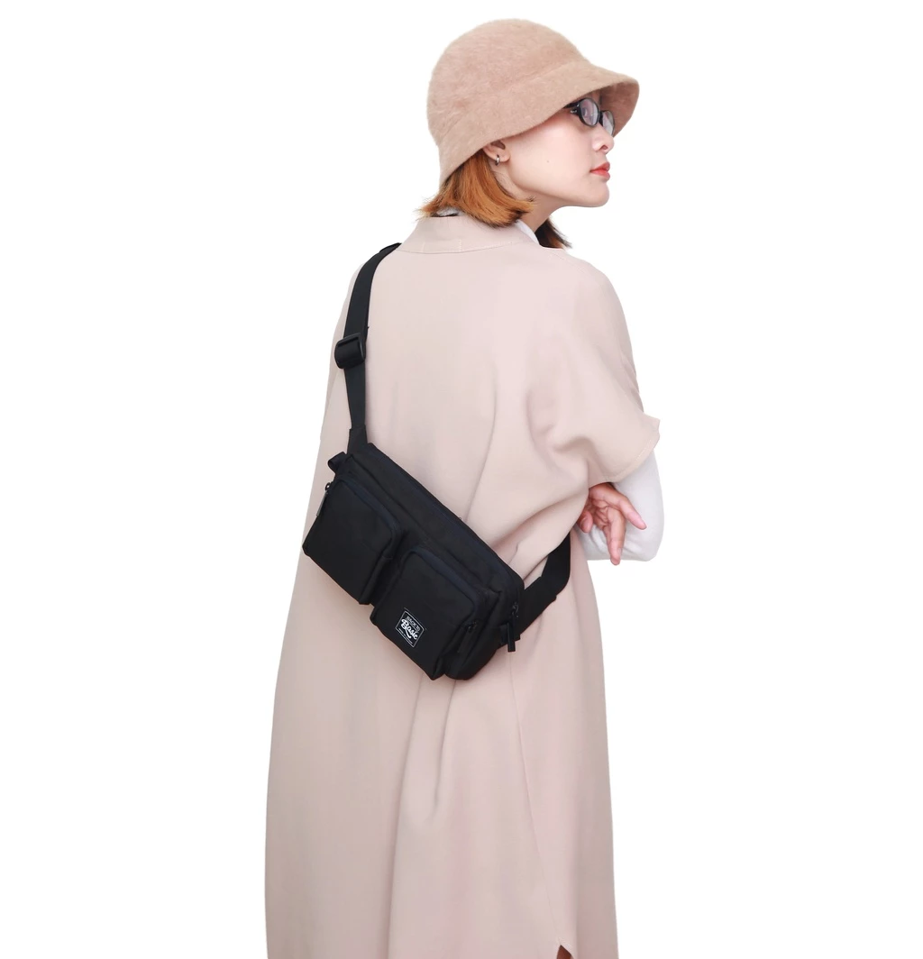 Túi bao tử - Túi đeo hông cao cấp Back To Basic - GURIN BLACK chống thấm tốt, nhiều ngăn