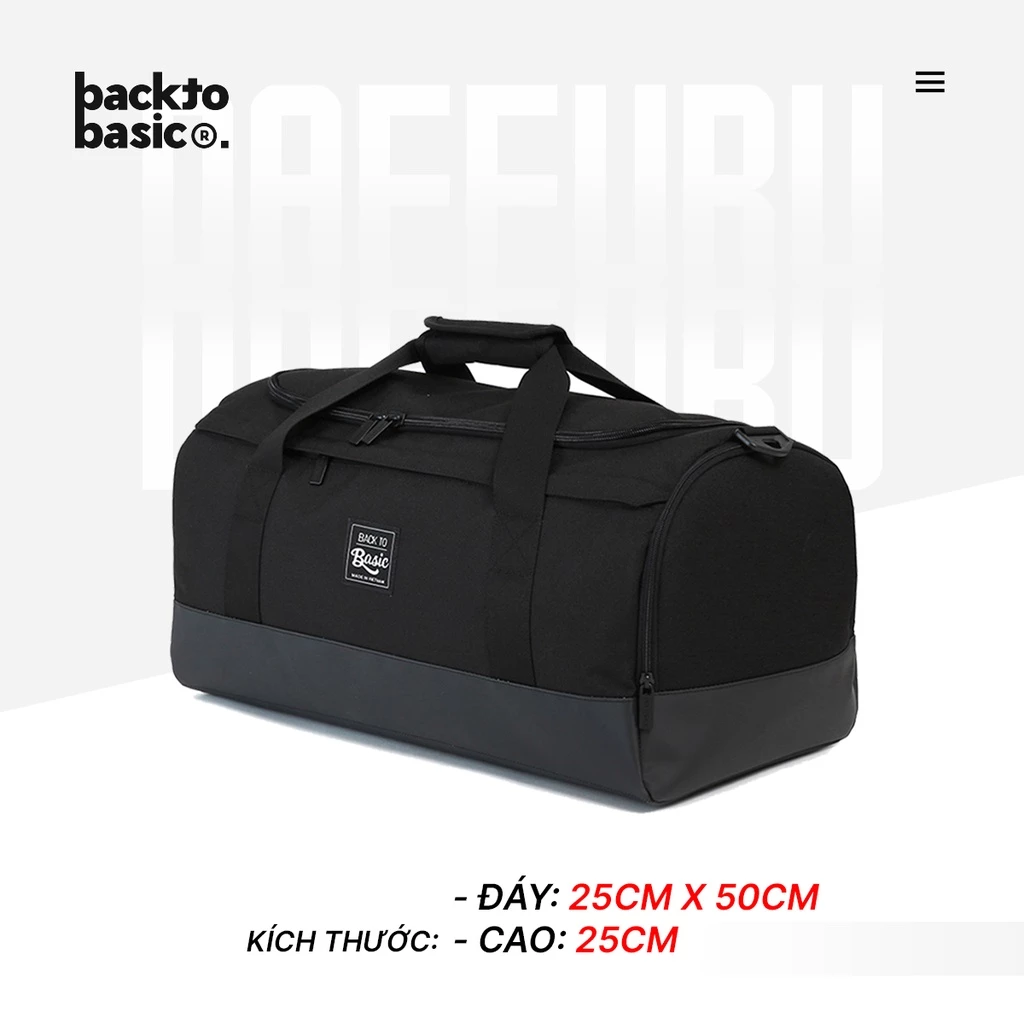 Túi trống thể thao du lịch chống nước Back To Basic - DAFFURU có ngăn để giày