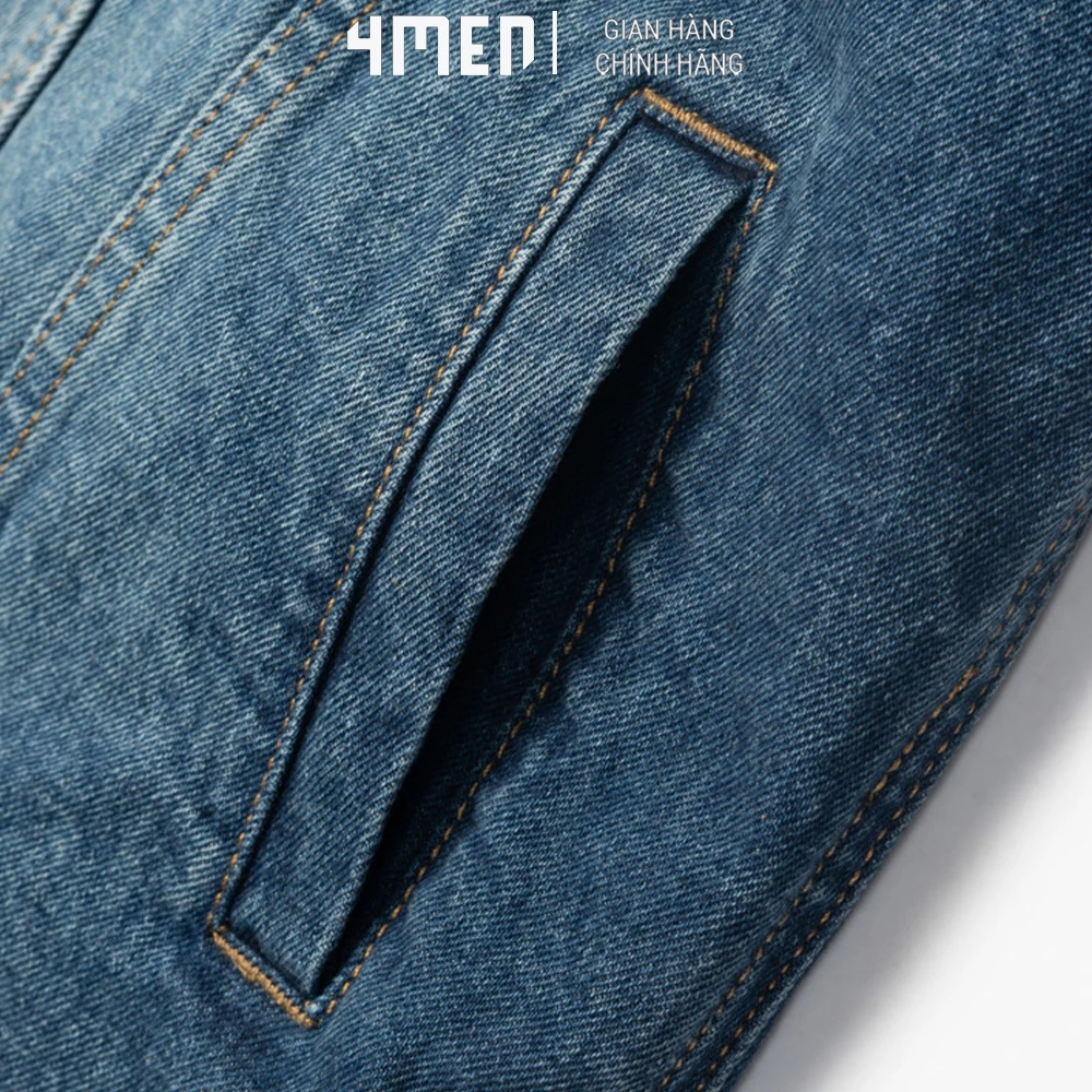 Áo Khoác Nam Jeans Regular 4MEN AK048 cá tính, phong cách, chống nắng, bền màu đẹp, hiện đại