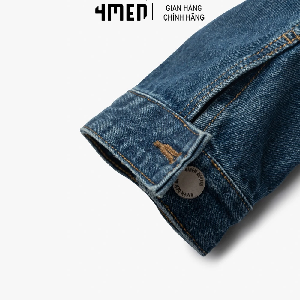 Áo Khoác Nam Jeans Regular 4MEN AK048 cá tính, phong cách, chống nắng, bền màu đẹp, hiện đại