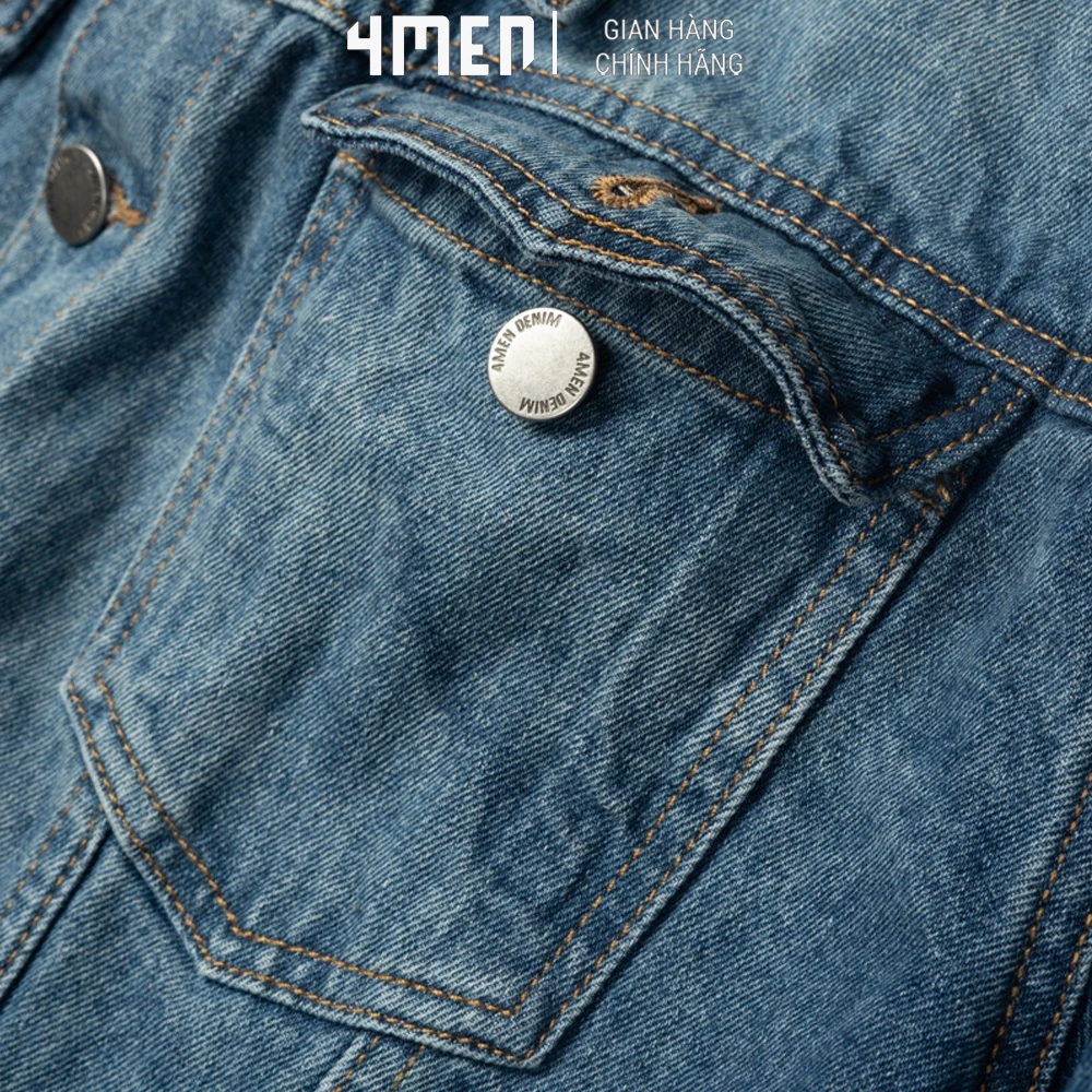Áo Khoác Nam Jeans Regular 4MEN AK048 cá tính, phong cách, chống nắng, bền màu đẹp, hiện đại
