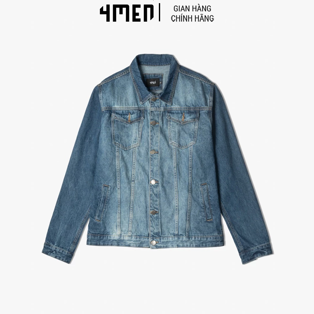 Áo Khoác Nam Jeans Regular 4MEN AK048 cá tính, phong cách, chống nắng, bền màu đẹp, hiện đại