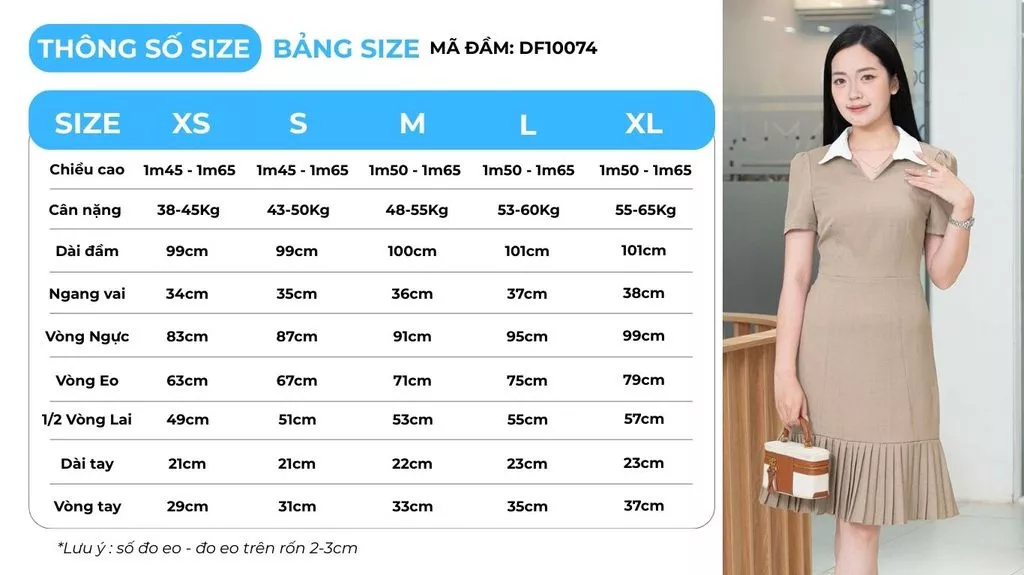 Đầm nữ GUMAC form A lá cổ sơ mi phối trắng DF10074