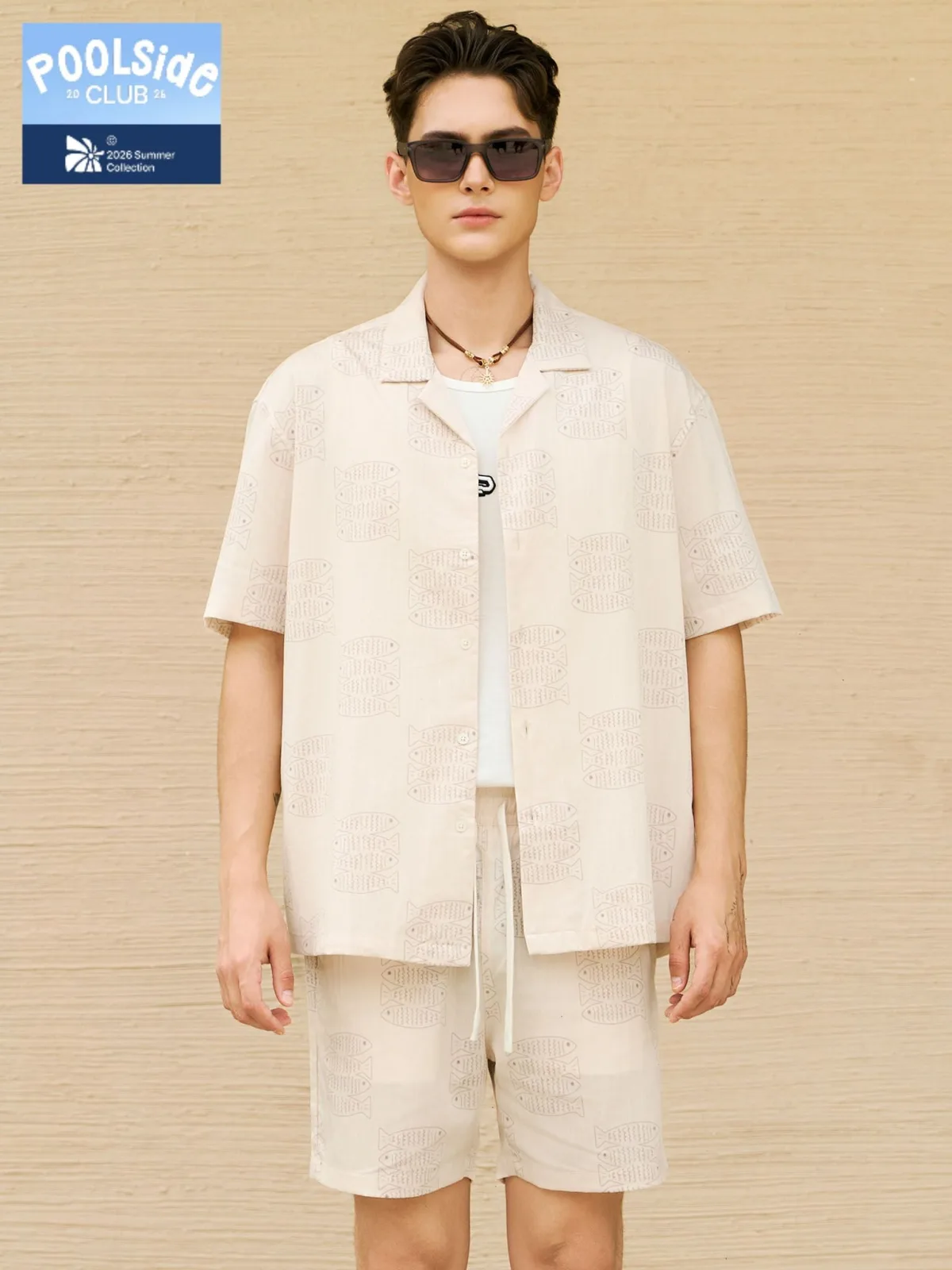 Set Đồ Ngắn Nam ICONDENIM Lazy Fish, Vải Dệt Linen Thoáng Mát SEID0108