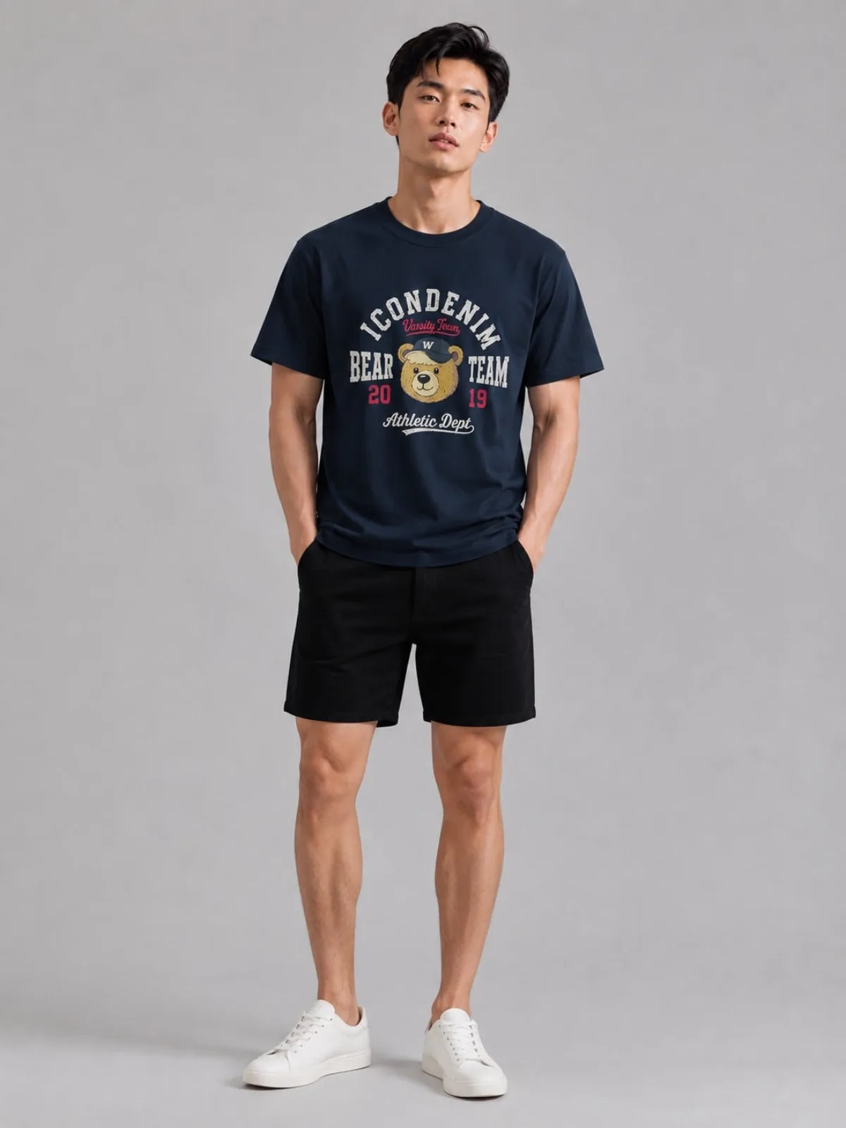 Áo Thun Nam ICONDENIM Bear Team Form Regular ATID0757