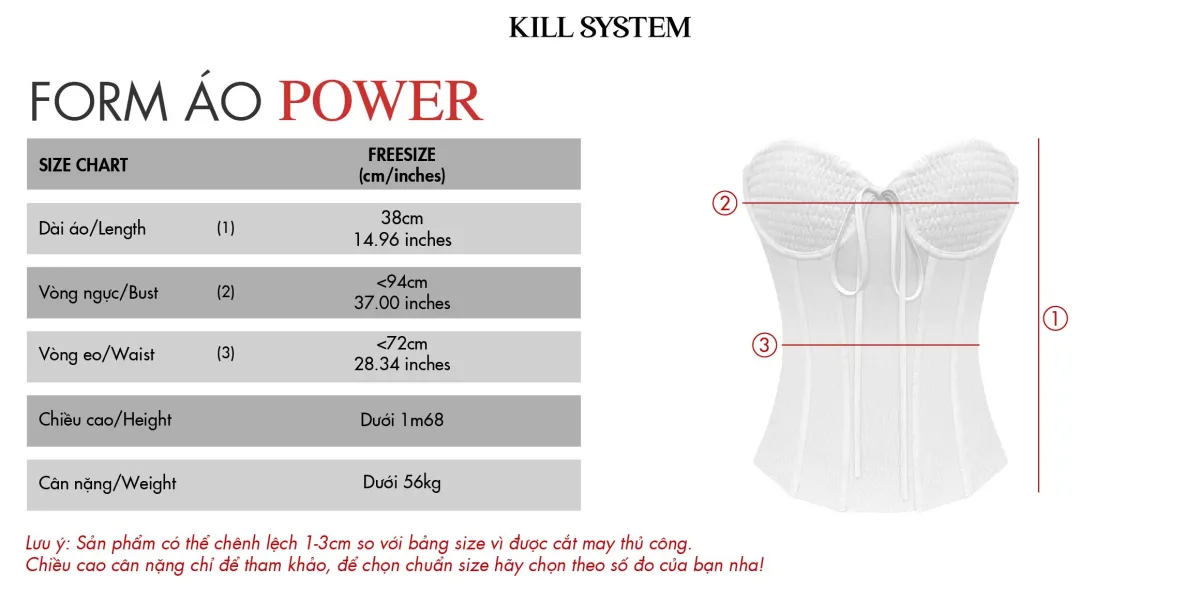 Áo nhún ngực dáng corset xuyên thấu sexy tôn dáng POWER - 𝐊𝐈𝐋𝐋 𝐒𝐘𝐒𝐓𝐄𝐌