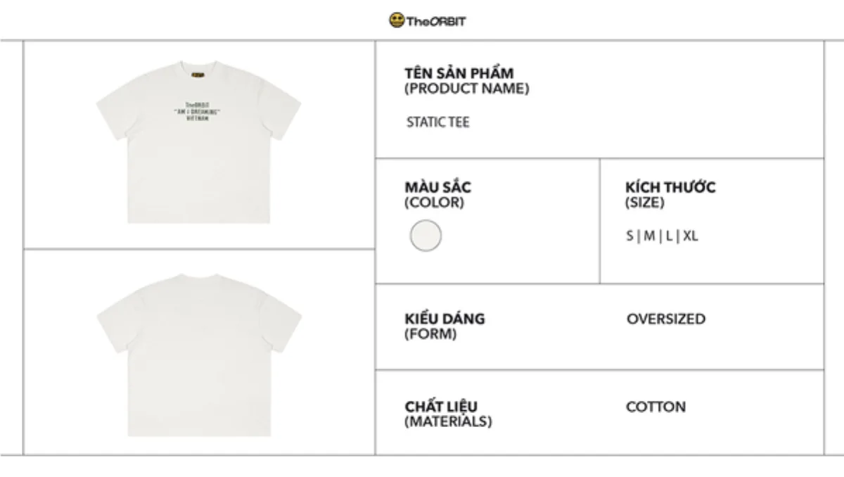Áo Thun Nam Nữ The ORBIT Static Tee Chất Liệu Slub Cotton- Local Brand Chính Hãng