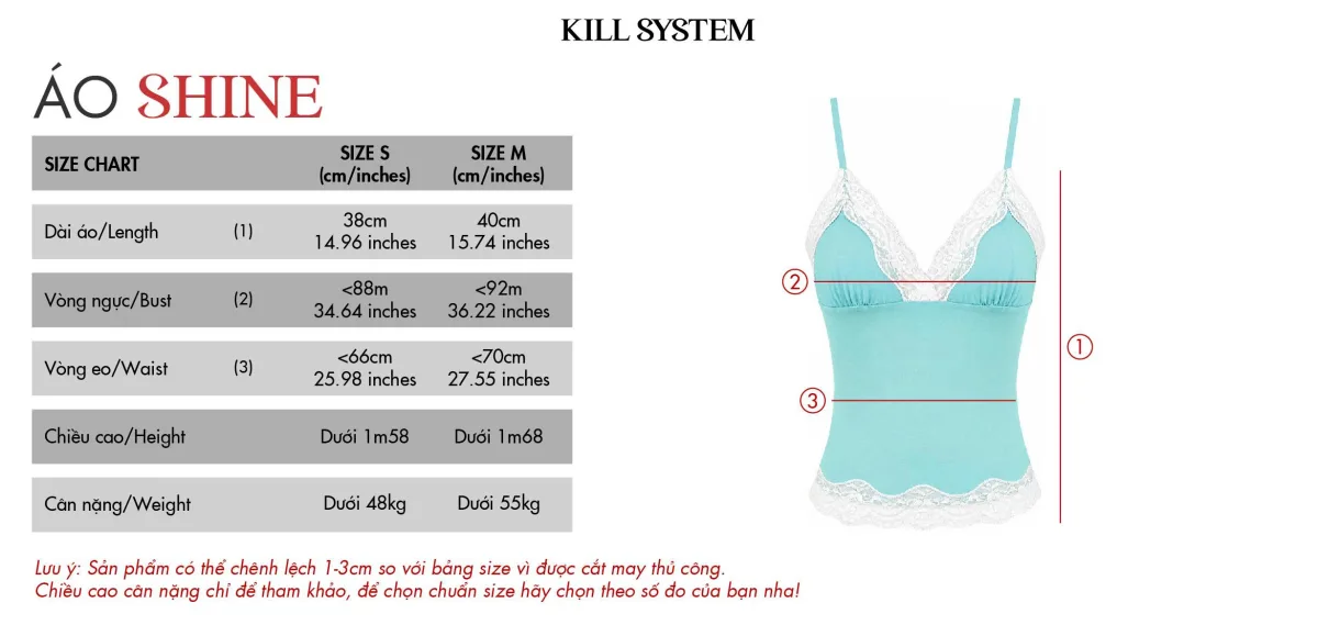 Áo hai dây viền ren ôm body SHINE - 𝐊𝐈𝐋𝐋 𝐒𝐘𝐒𝐓𝐄𝐌